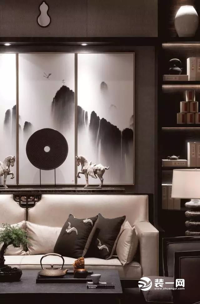 2018流行中式沙发背景墙装修效果图