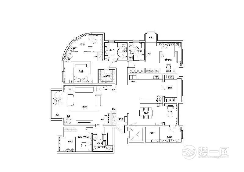 呼和浩特万锦香颂280平米四居室户型图