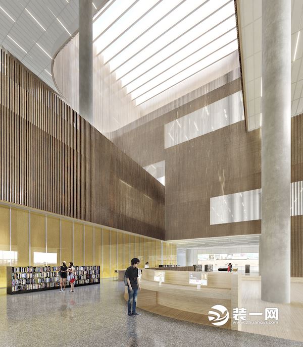 上海图书馆东馆室内空间效果图