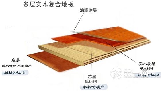 多层实木复合地板结构示意图