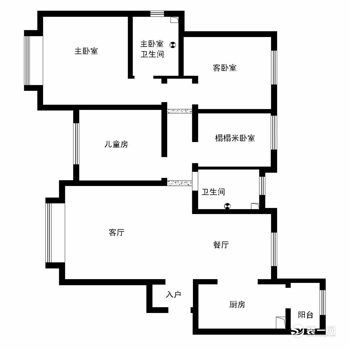 天津津南新城150平米四居室原始户型图