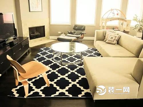 几何地毯与客厅的搭配