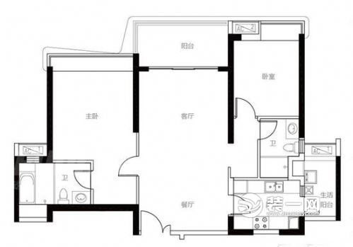 两室两厅日式风格设计实景图