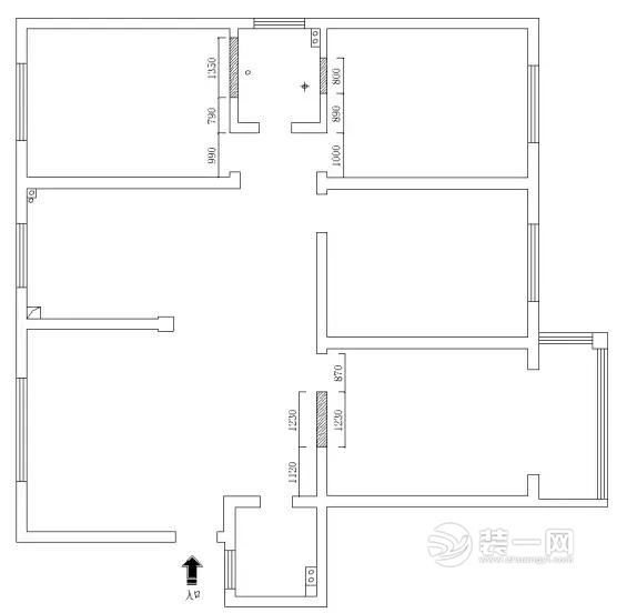 泰博花苑157平米四室两厅两卫原始户型图