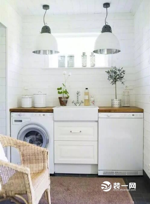 滚筒洗衣机上方空间利用 洗衣机柜效果图