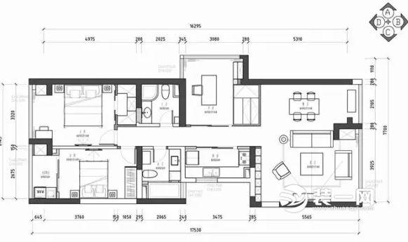 设计后房屋平米户型图