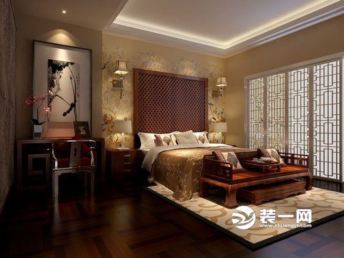 390平五居室中式古典风格卧室装修效果图