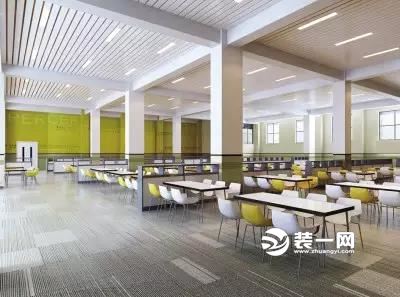 学校餐厅灯光照明布局示意图