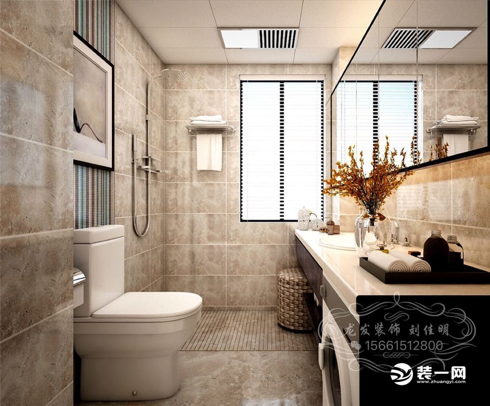 现代工业风格卫浴室装修效果图