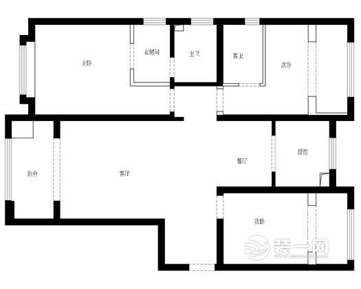 128平米三居室港式风格装修效果图