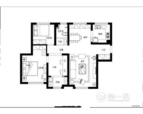 120平现代简约风格三居室设计效果图