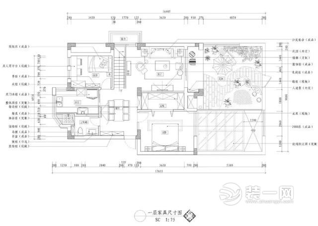 208平米现代原木风格装修效果图