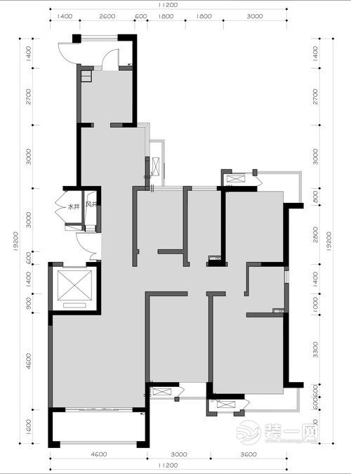 168平米三居室混搭风格装修设计案例