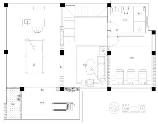 385平米美式风格别墅平面设计图