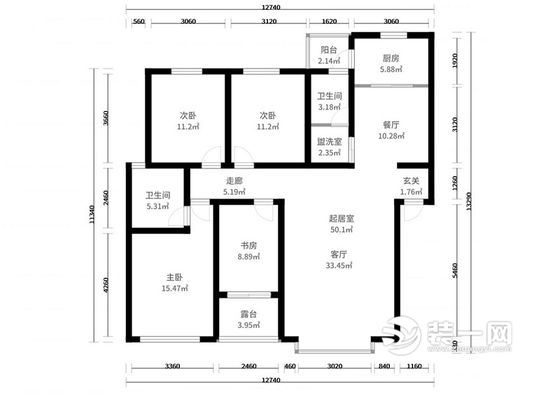 143平米混搭风格四居室装修设计案例