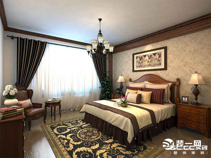 卧室装修效果图 北京实创装饰怎么样 美式风格别墅装修效果图
