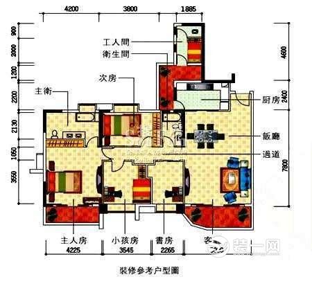 114平三居室现代简约风格设计案例