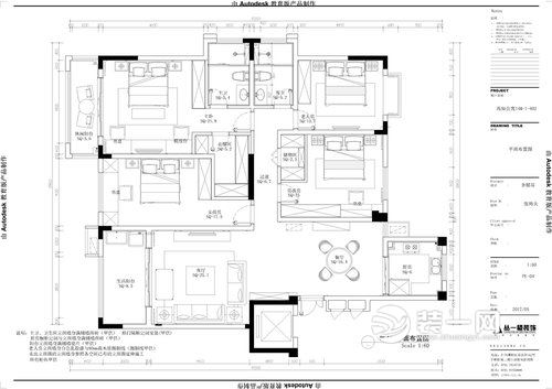177平米三居室美式风格设计案例