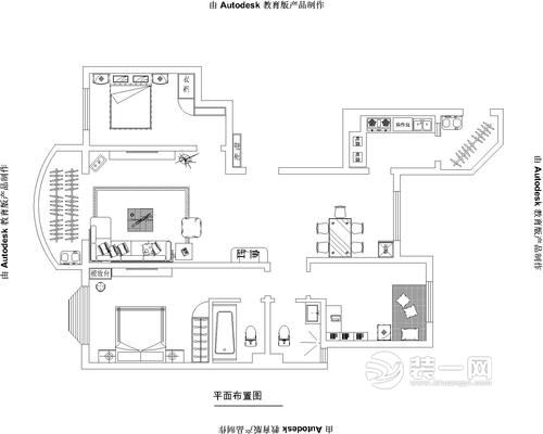 136平米三居室现代简约风格设计案例