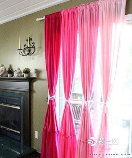粉色窗帘效果图