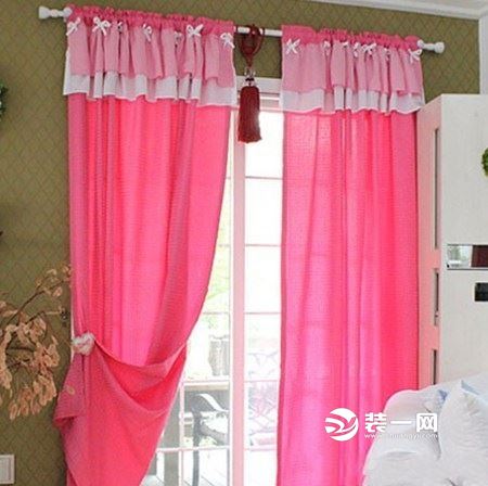 粉色窗帘效果图