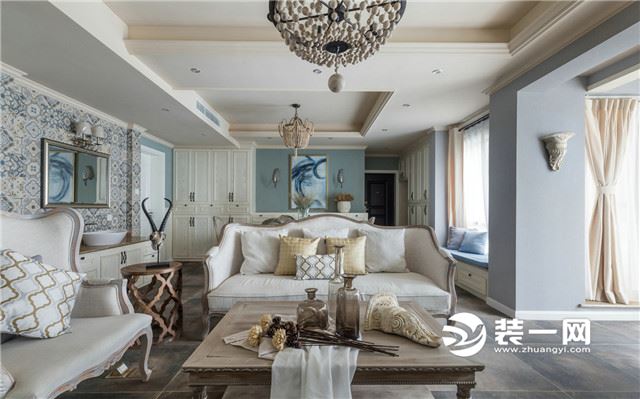 沧州天成名著128平米三居室地中海风格装修案例效果