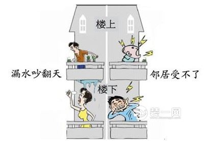 装修漏水漫画图