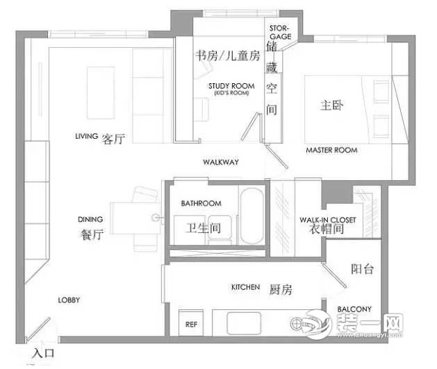 88平小户型装修案例