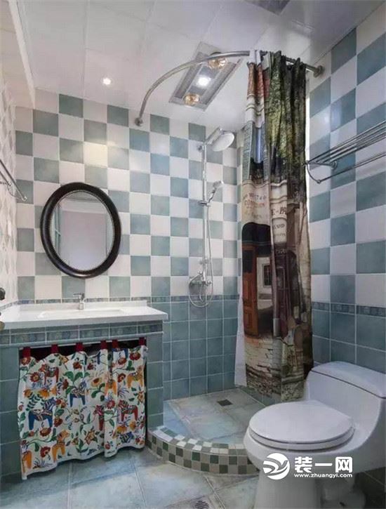 瓷砖浴室柜效果图
