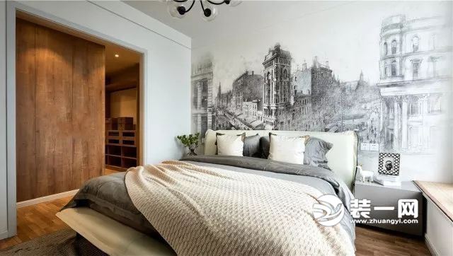 126平三居室北欧风格卧室装修设计效果图