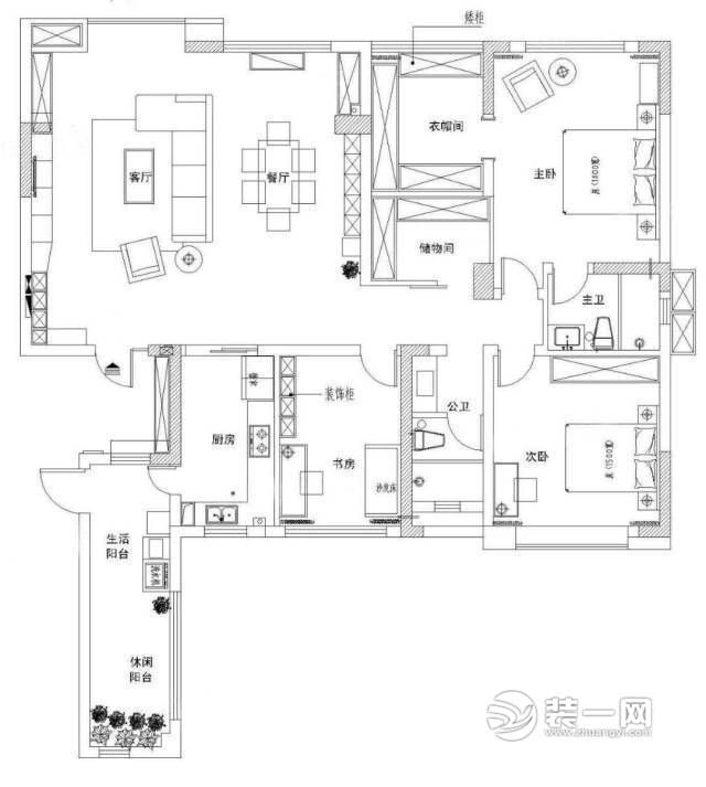 110平改造后户型图