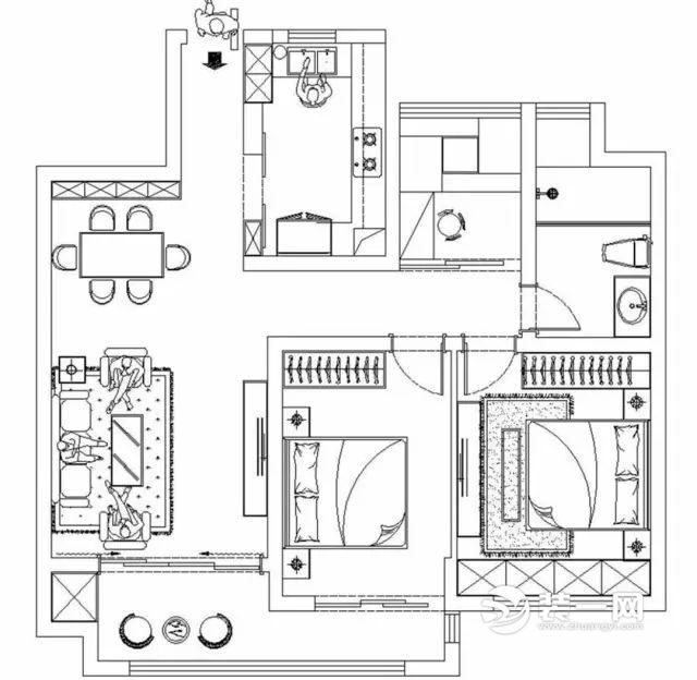 90平简约北欧三居室装修设计案例