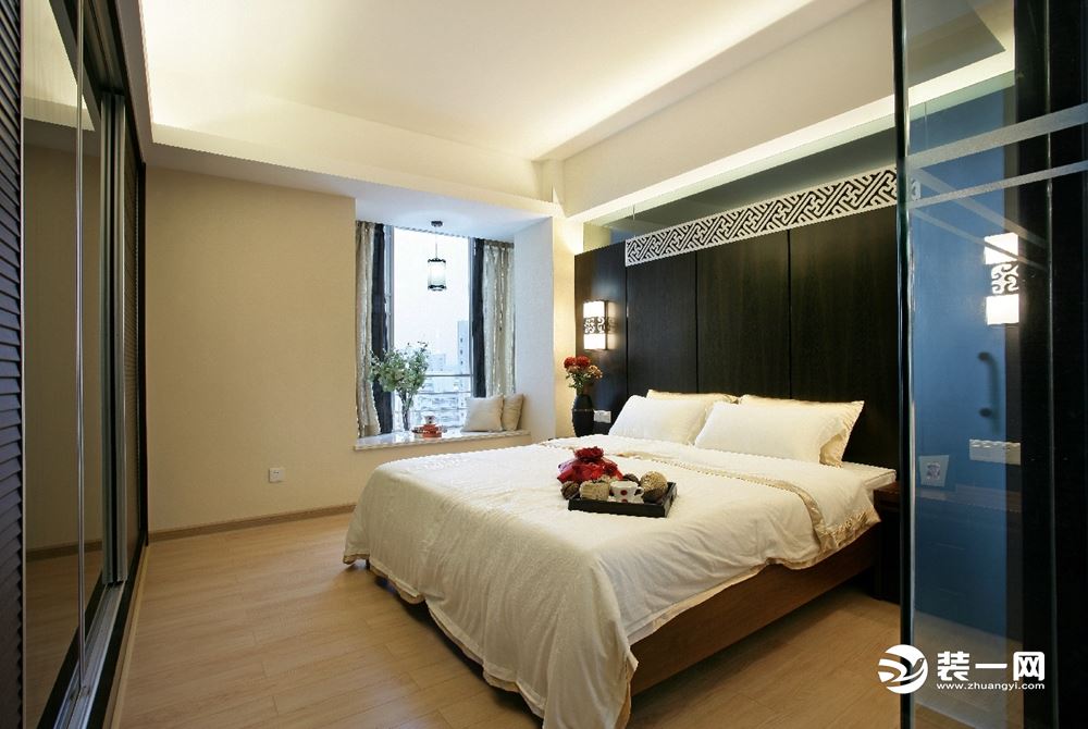 天津融发装饰公司新中式风格卧室装修效果图