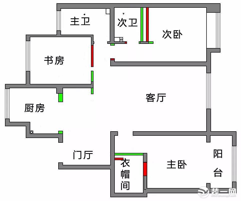 天津滨江国际119平米三居室户型分析图