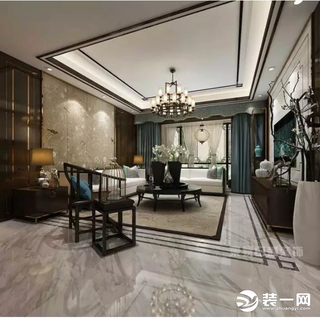 新中式客厅装修效果图 北京东易日盛装饰公司复式楼装修效果图