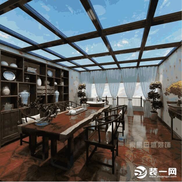 茶室装修效果图 北京东易日盛装饰公司复式楼装修效果图