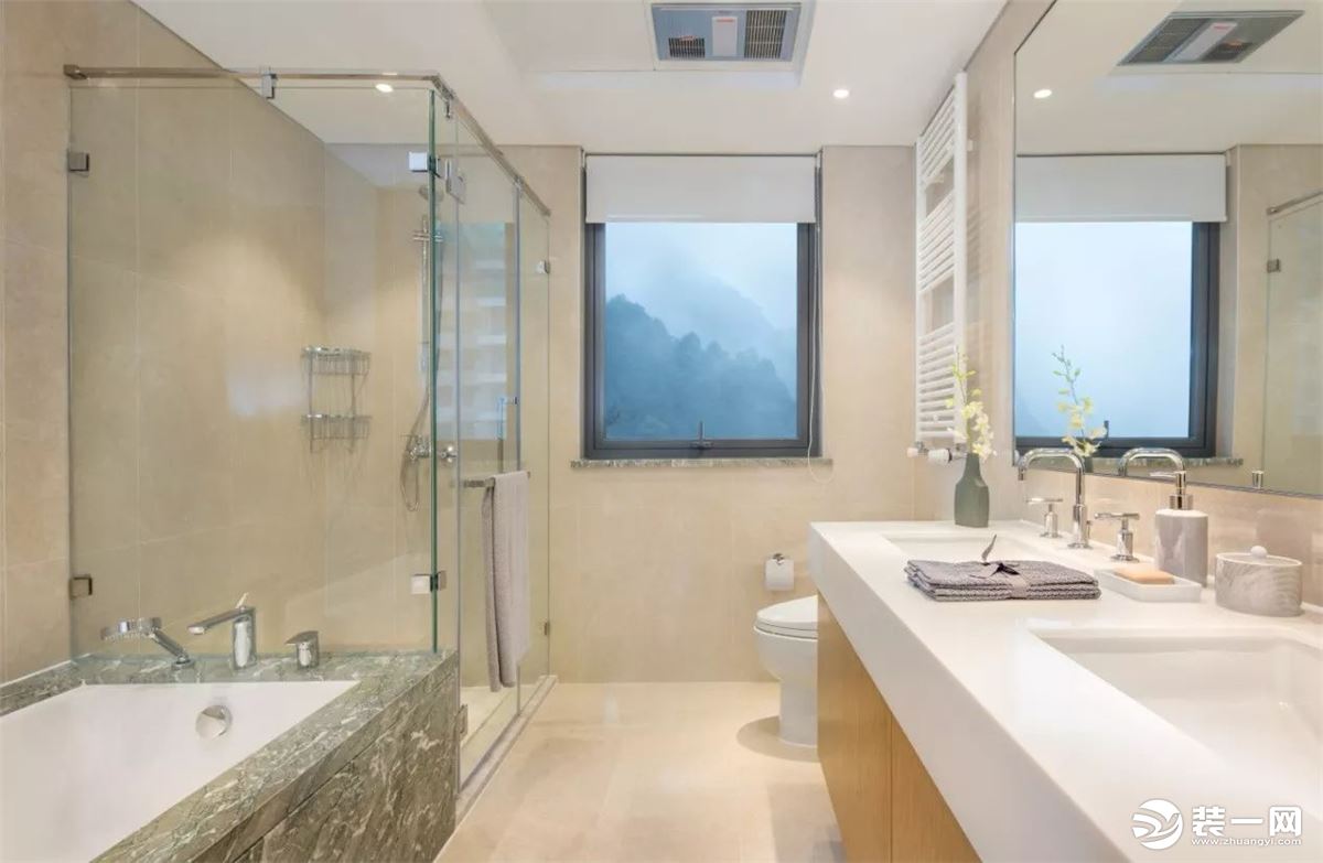 呼和浩特装修公司推荐现代简约风格卫浴室装修效果图