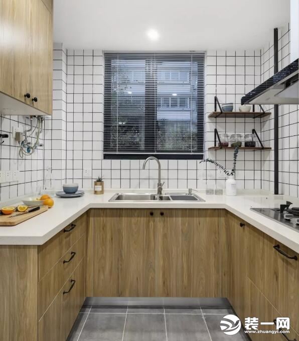 73平米混搭风格两居室厨房图片