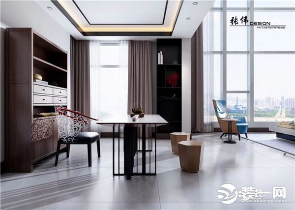 新中式会客室装修效果图