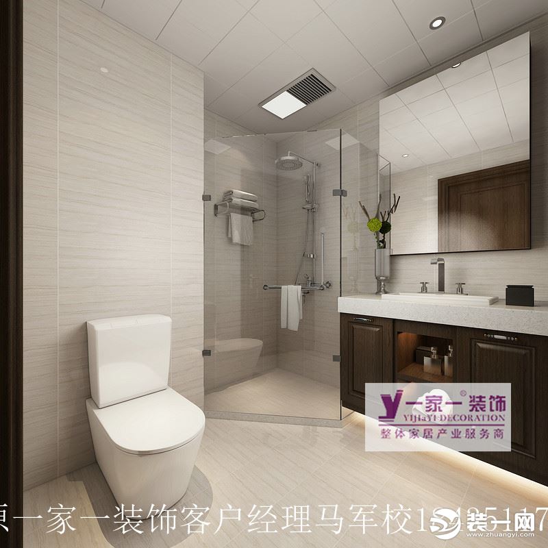 太原一家一装修公司推荐新中式风格卫浴室装修案例图