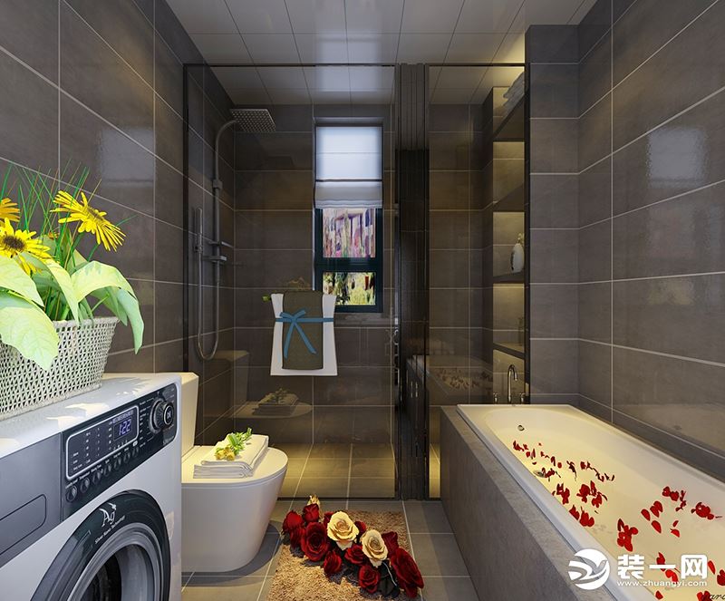 太原城市人家装饰公司推荐现代简约风格卫浴室装修案例效果图