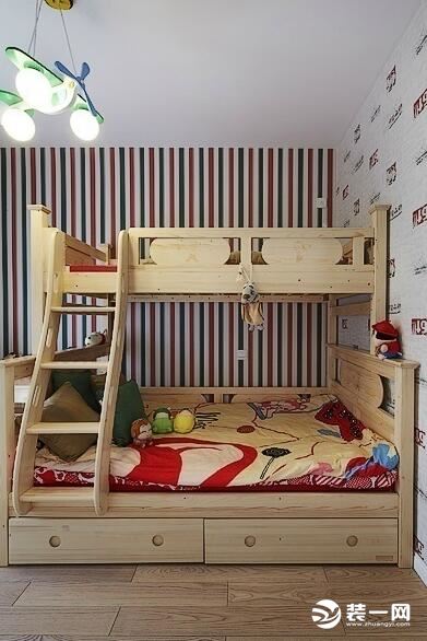儿童房装修效果图 90平米装修案例 现代美式风格效果图