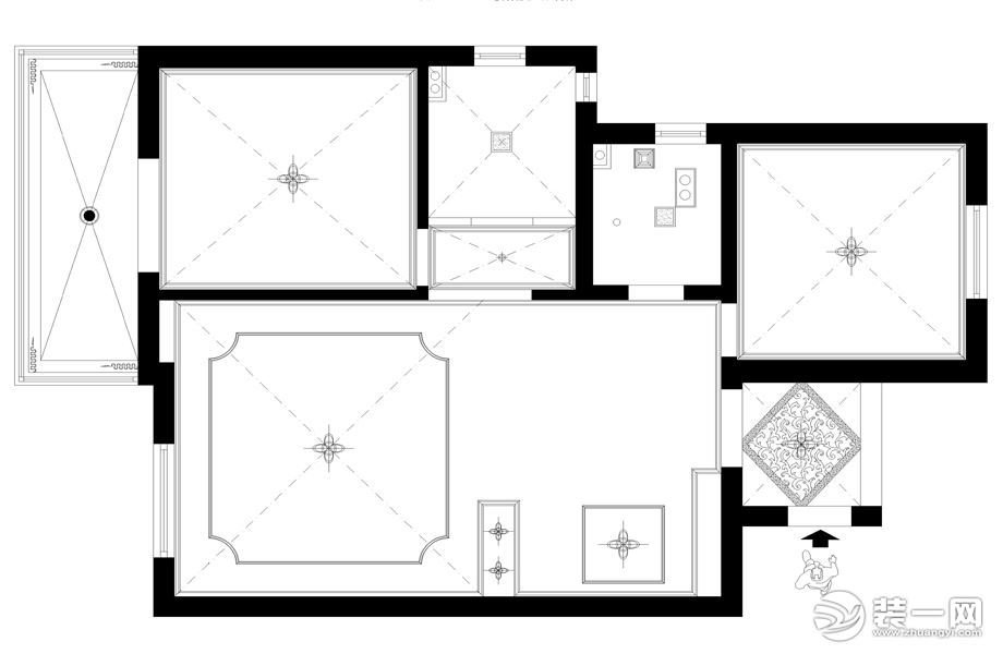 太原半山国际100平米两室两厅原始户型图