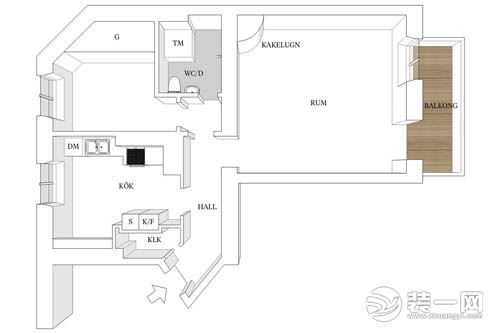 一室公寓户型图