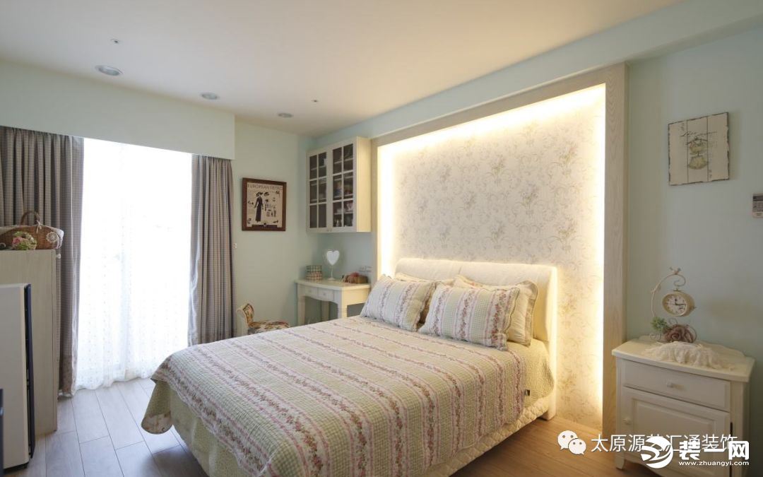 太原源艺汇通装饰公司推荐美式风卧室装修案例图