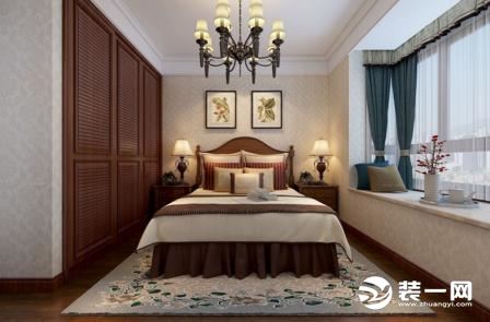 威海恒和家园小区装修案例 美式三居室之卧室装修效果图