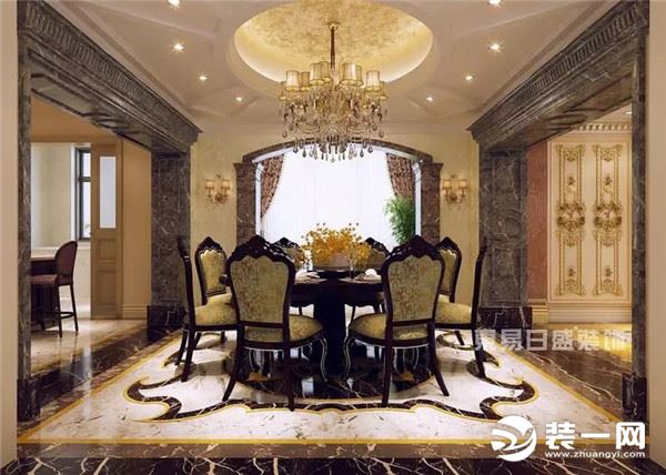 北京500平别墅装修效果图 新古典风格装修效果图 餐厅