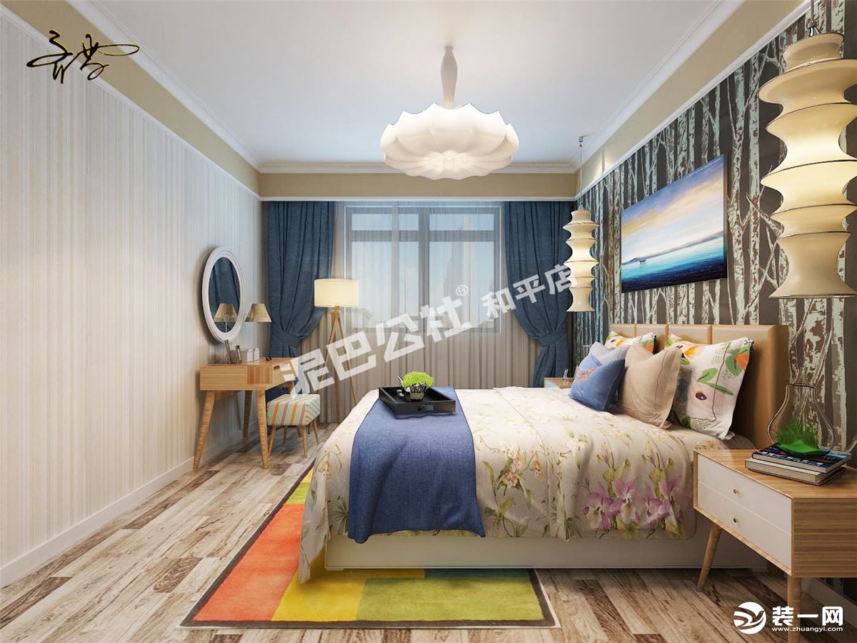 天津泥巴公社装修公司推荐现代风格卧室装修效果图