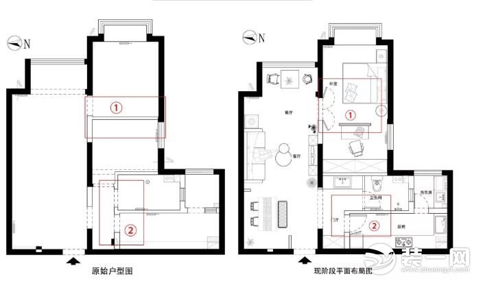 盐城80平米北欧风装修案例