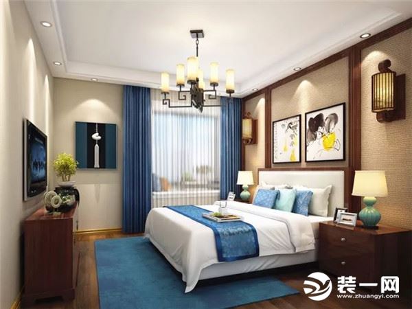 新中式禅意装修效果图 卧室
